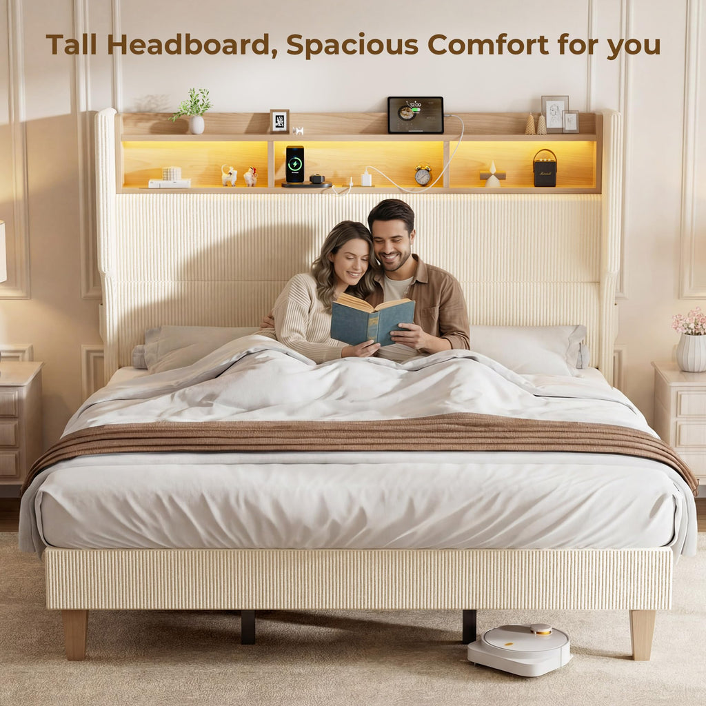 Queen Size Bed Frame with Tall Headboard B53600