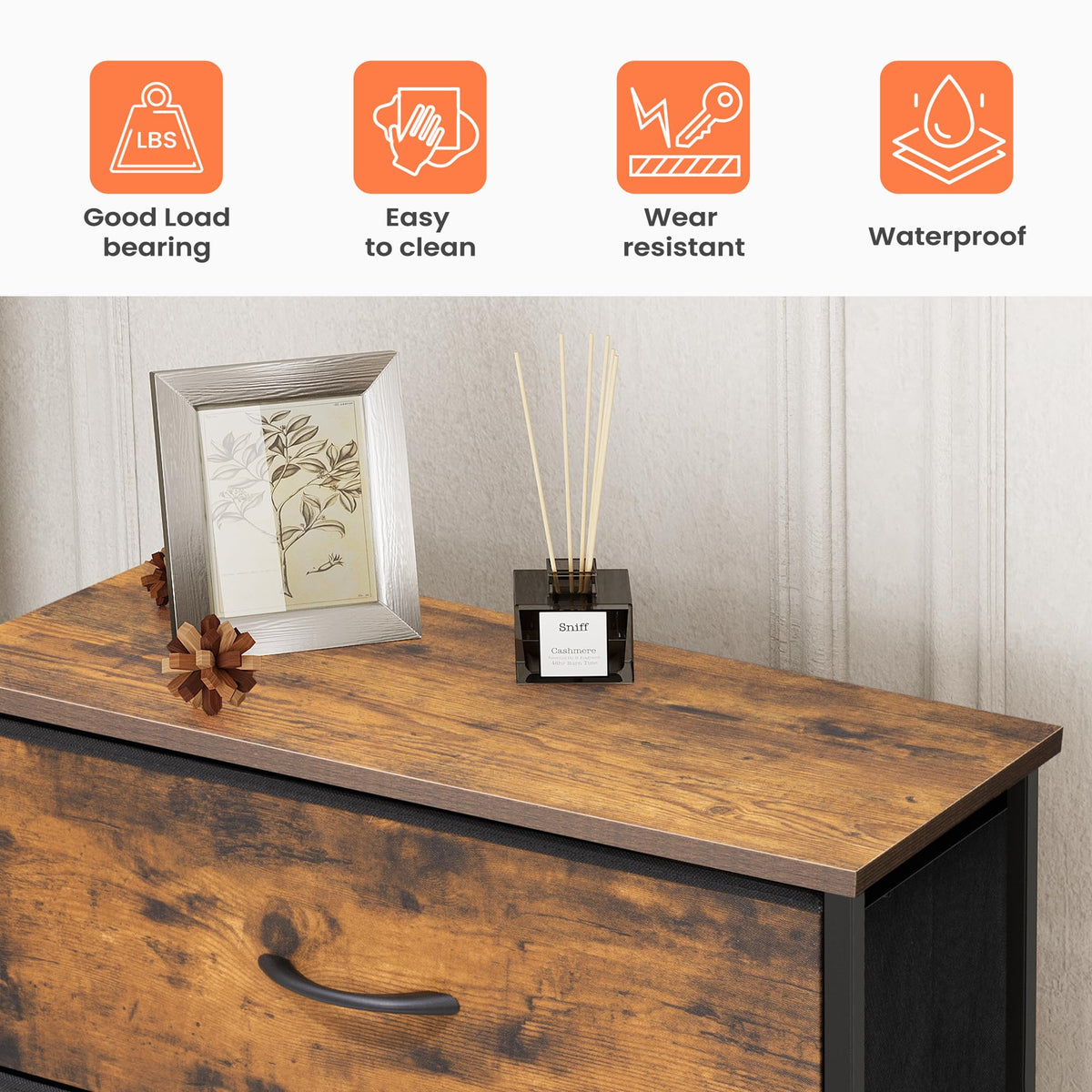 5 Drawer Fabric Dresser X290