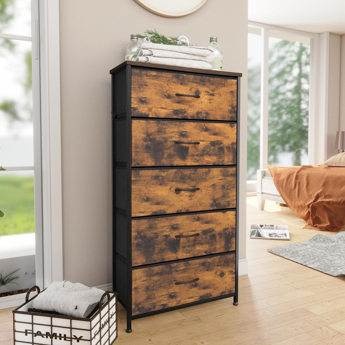 5 Drawer Fabric Dresser X290