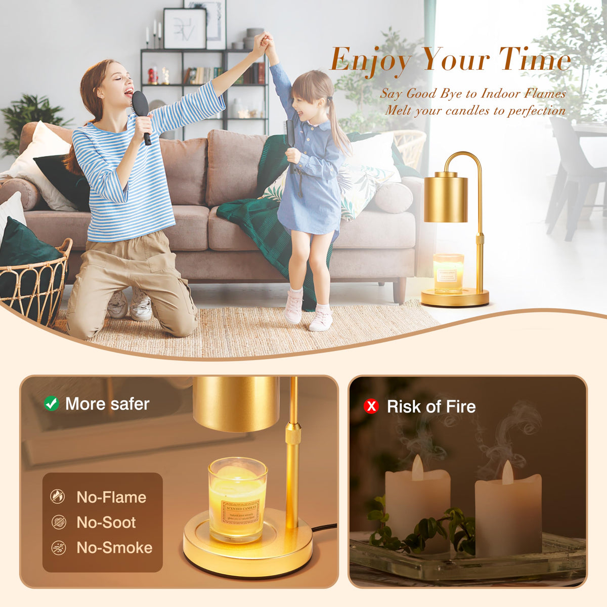 Dimmable Height Adjustable Candle Warmer Lamp H61087