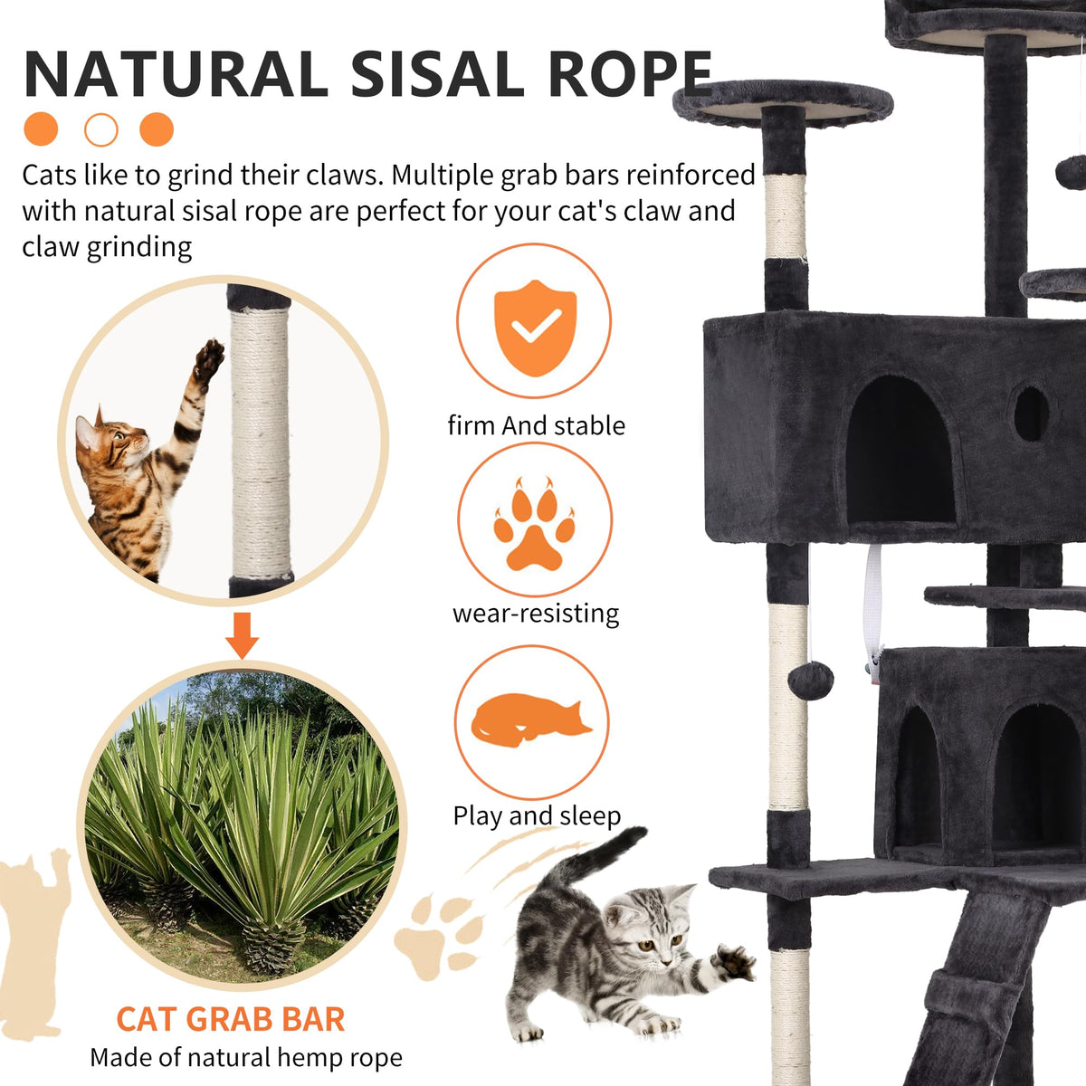 Dark Gray Multi-Level Cat Tree G74827