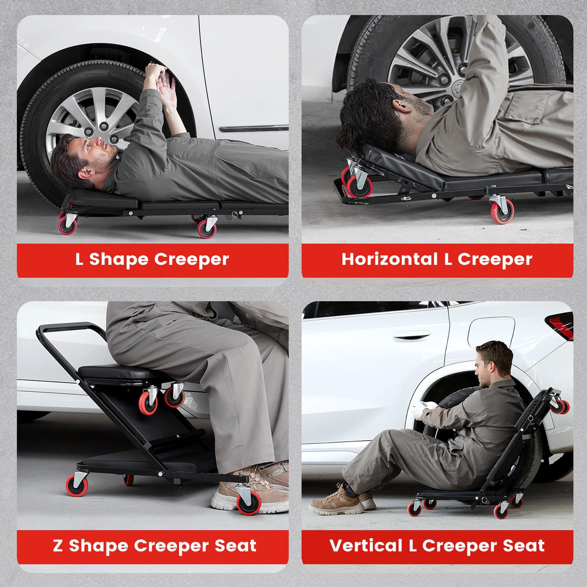 40 Inches 4 in 1 Creeper Seat up to 450 lbs Capacity Y690612