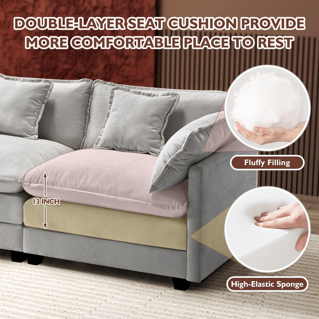 77 Inch Grey Chenille Loveseat C244121
