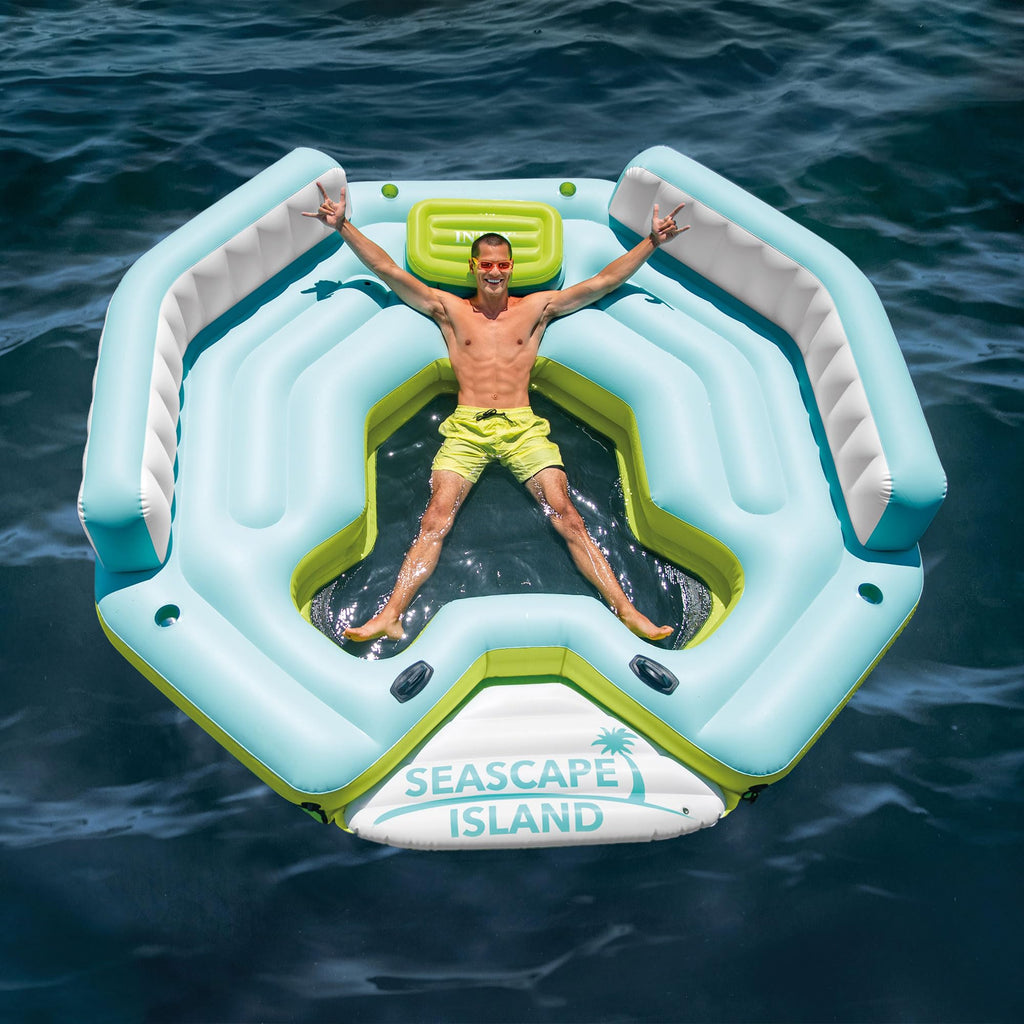 Inflatable Island Float with Built In Cooler and Cup Holder E40580