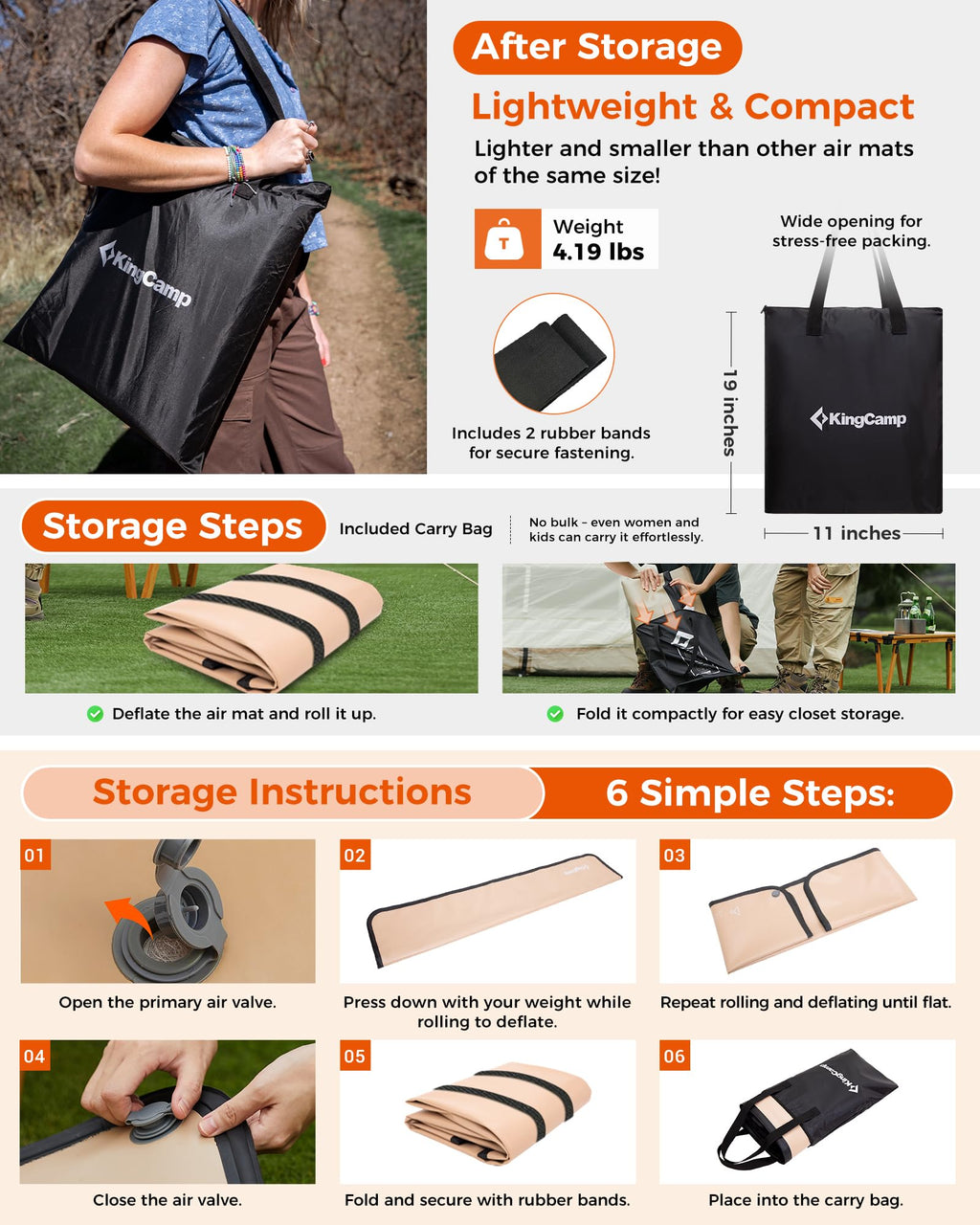Portable Camping Cot & Single-Size Inflatable Sleeping Pad E78555