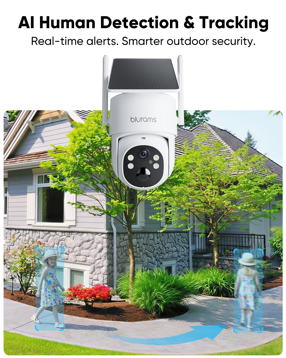 4MP Pan/Tilt Wireless Outdoor Security Camera with Solar Panel L454