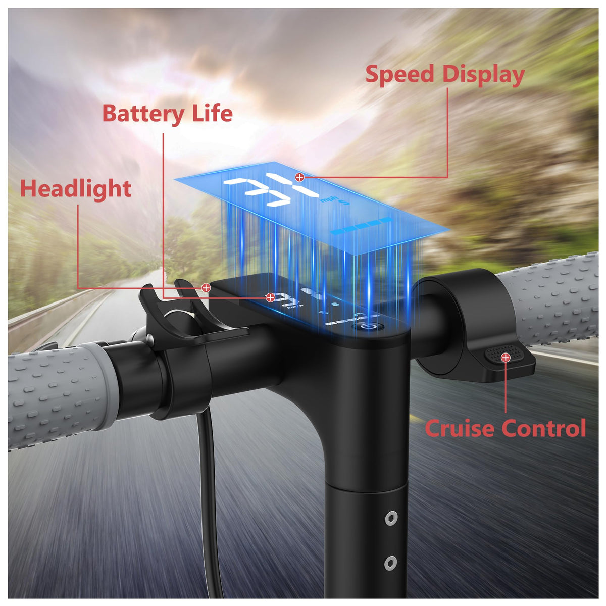 Electric Scooter with 350W/500W Motor, 19-20 MPH, Foldable A3063