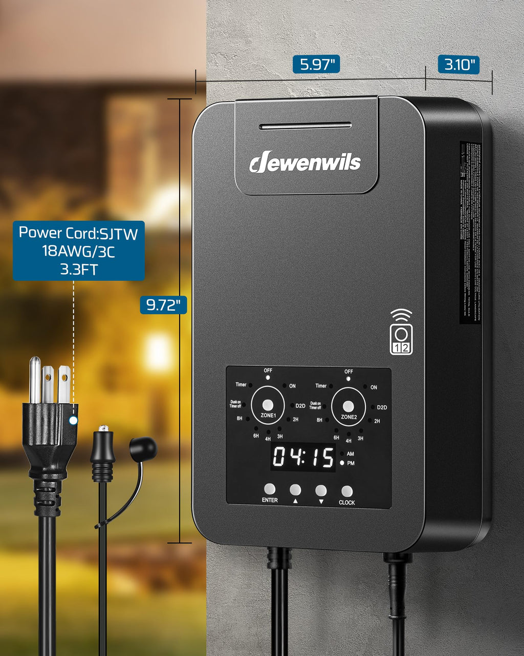300W Low Voltage Transformer with Remote Photocell Sensor & Timer X135761