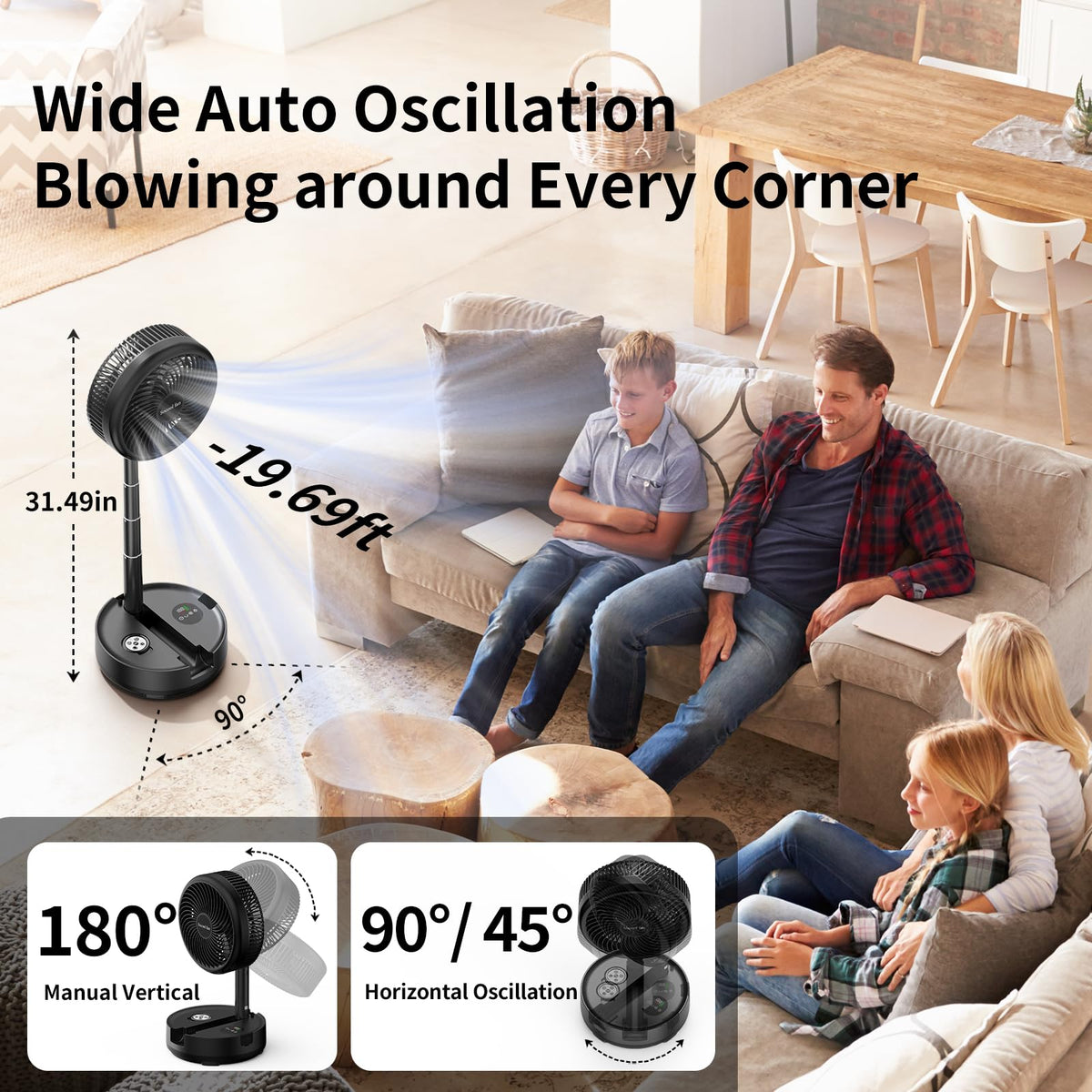 40000mAh Rechargeable Portable Fan with 8 Speed P702914