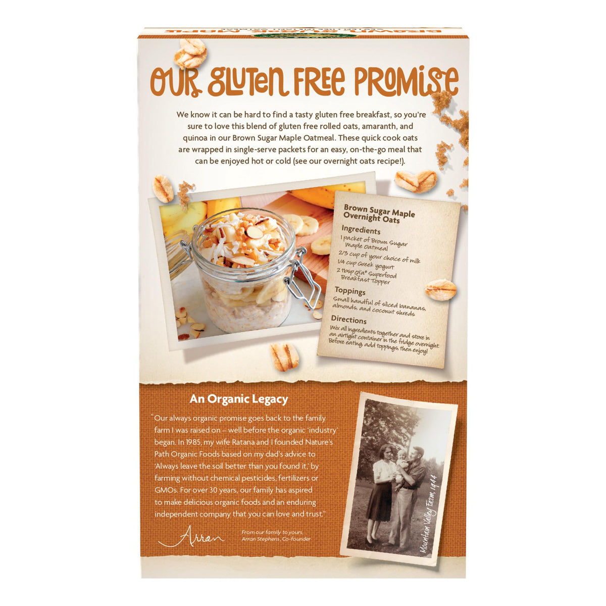 Organic Brown Sugar Maple Oatmeal, 11.3 oz (Pack of 6) G52656