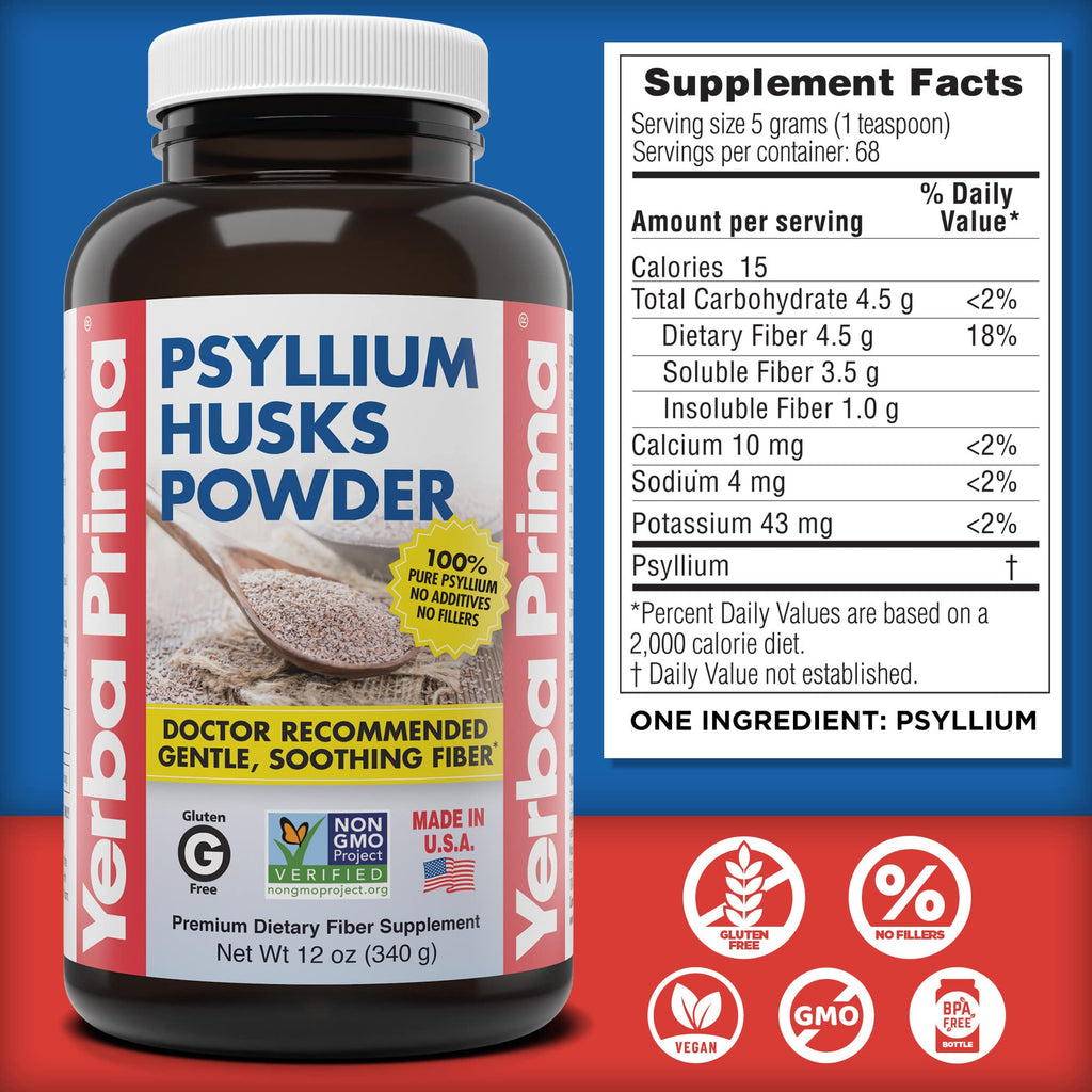 Psyllium Husk Powder 12 oz (Pack of 2) J408