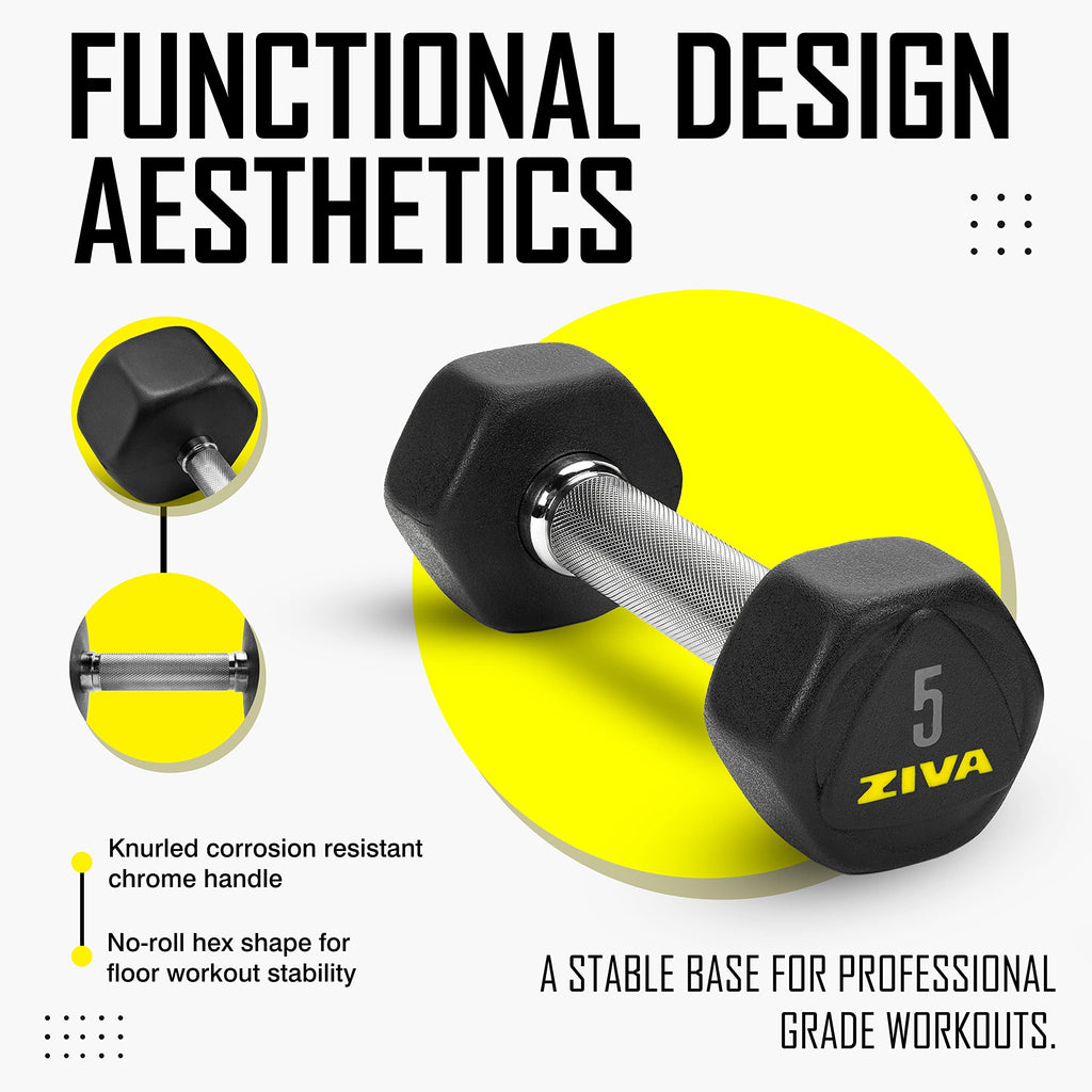 Hex Rubber Coated Dumbbells P344136