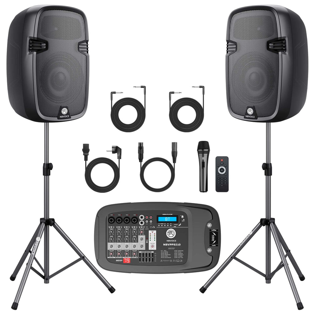 10" 600W Powered PA System with 8-Channel Mixer E9833