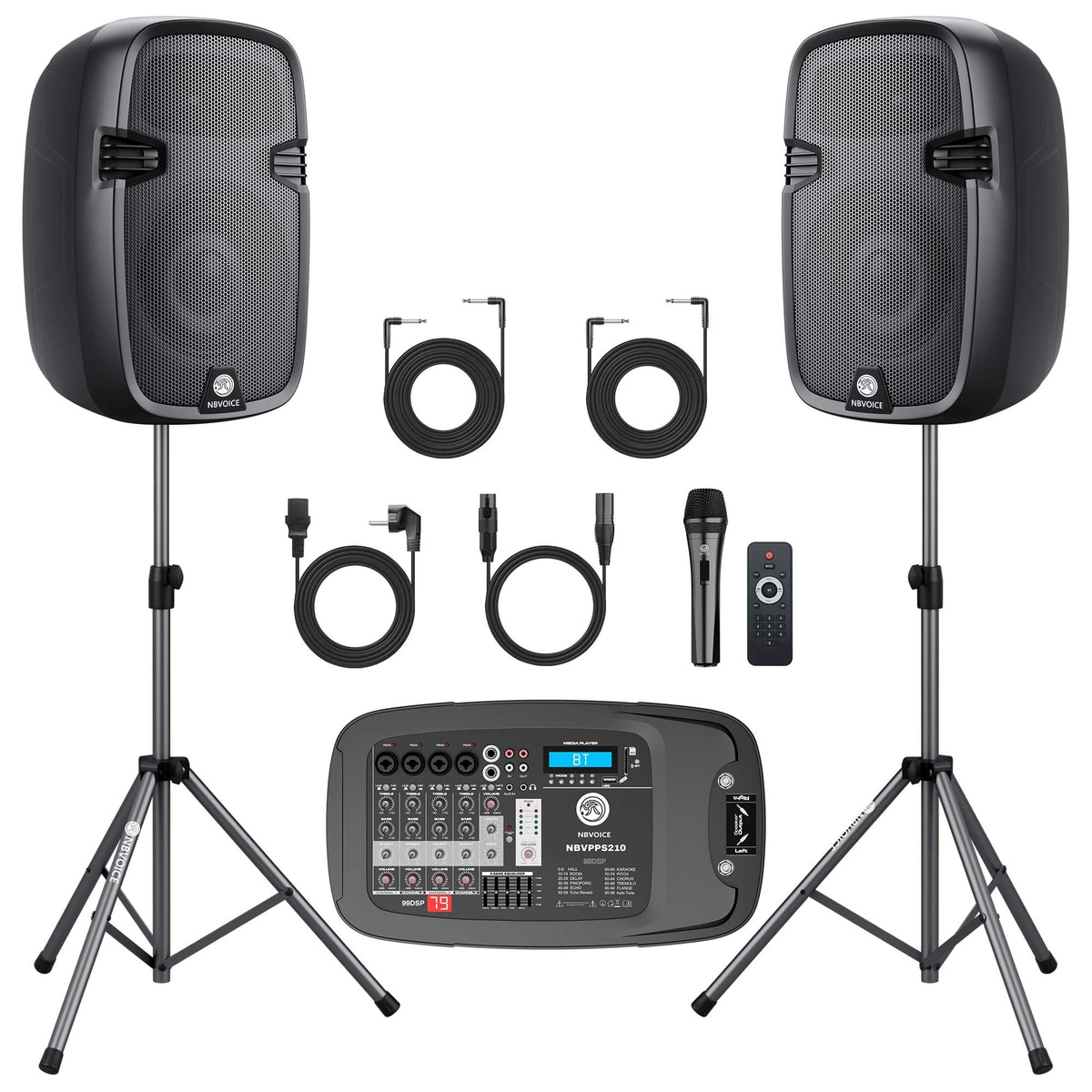10" 600W Powered PA System with 8-Channel Mixer E9833