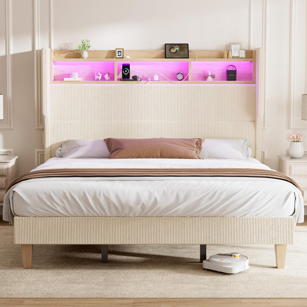 Queen Size Bed Frame with Tall Headboard B53600