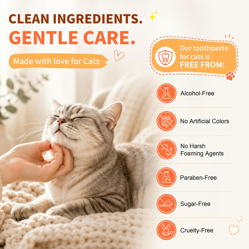 55g Roasted Chicken Enzymatic Cat Tooth Brushing Kit with Soft Bristles Toothbrush & Finger Brush F799723