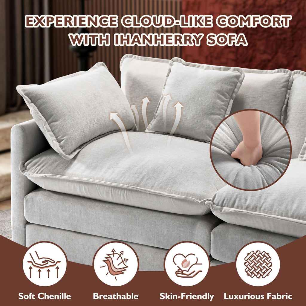 77 Inch Grey Chenille Loveseat C244121