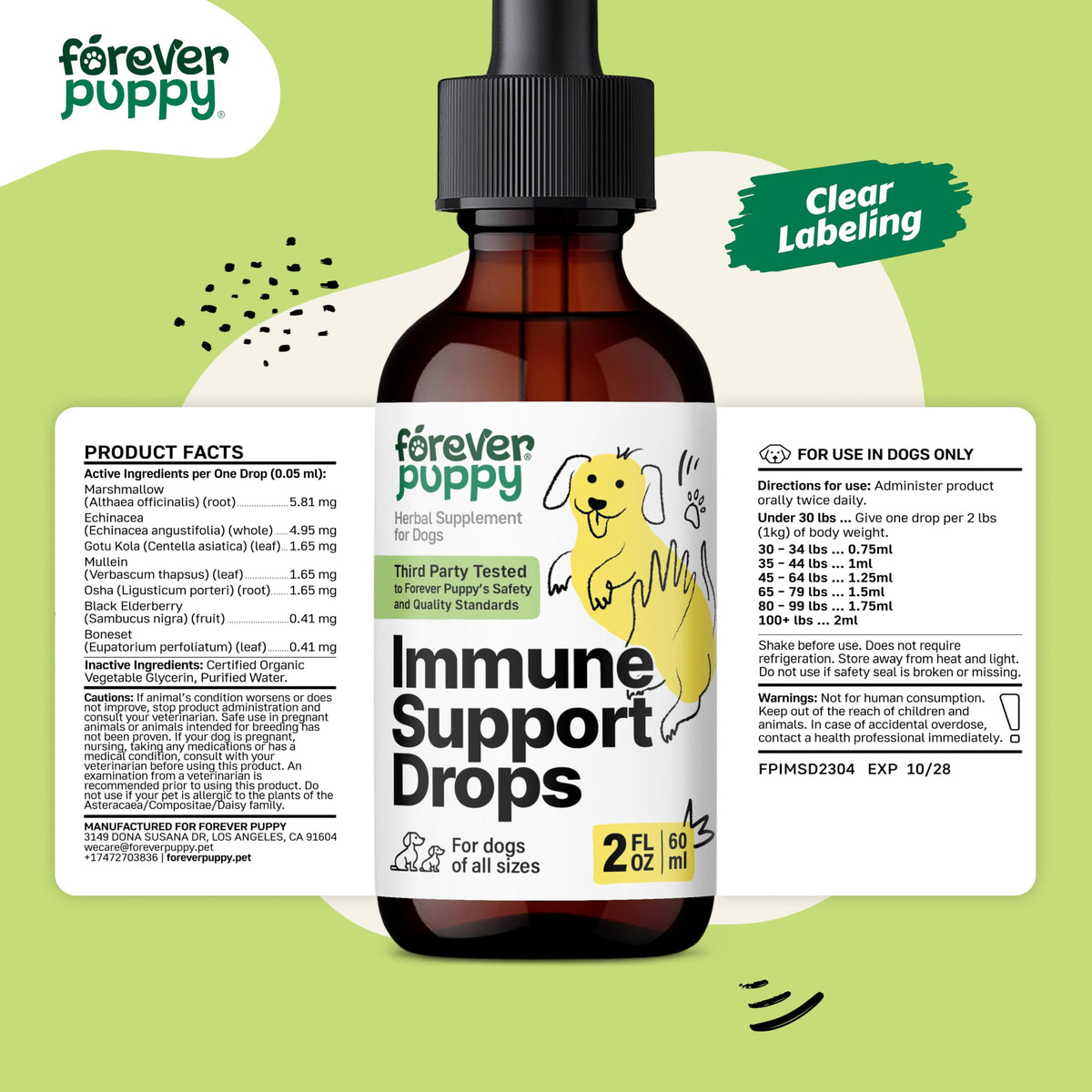 Elderberry Echinacea Dog Immune Support 2 oz U129