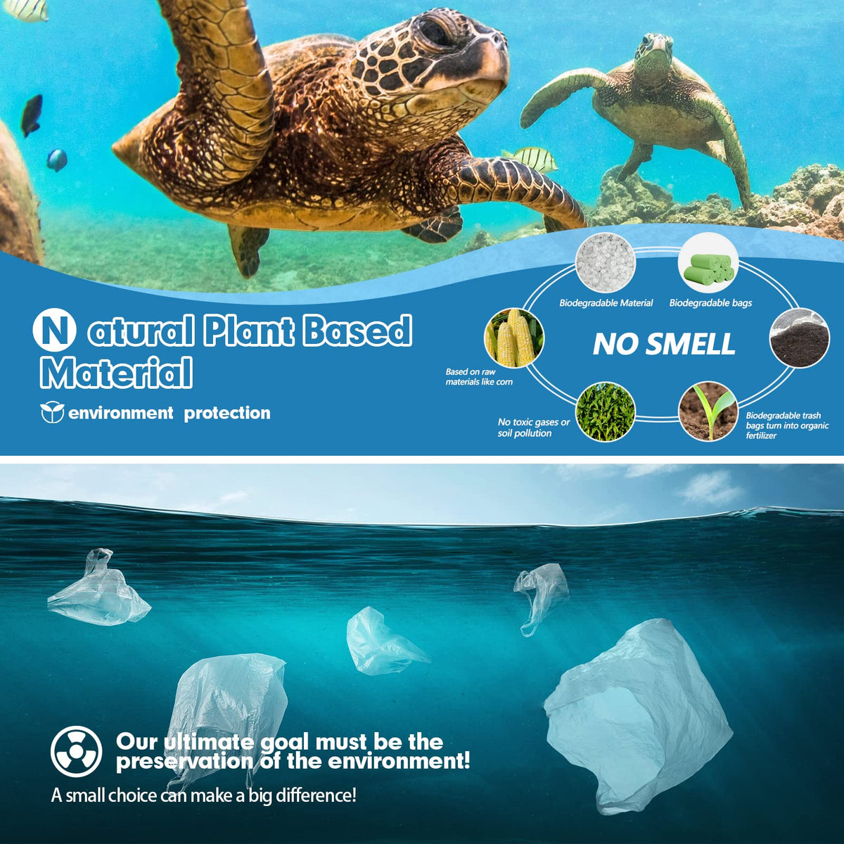 4 Gallon Biodegradable Extra Thick Small Trash Bags J5425
