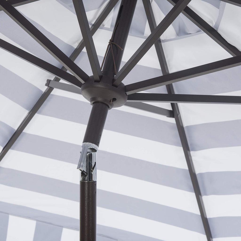 9 ft Navy White Patio Umbrella V64202