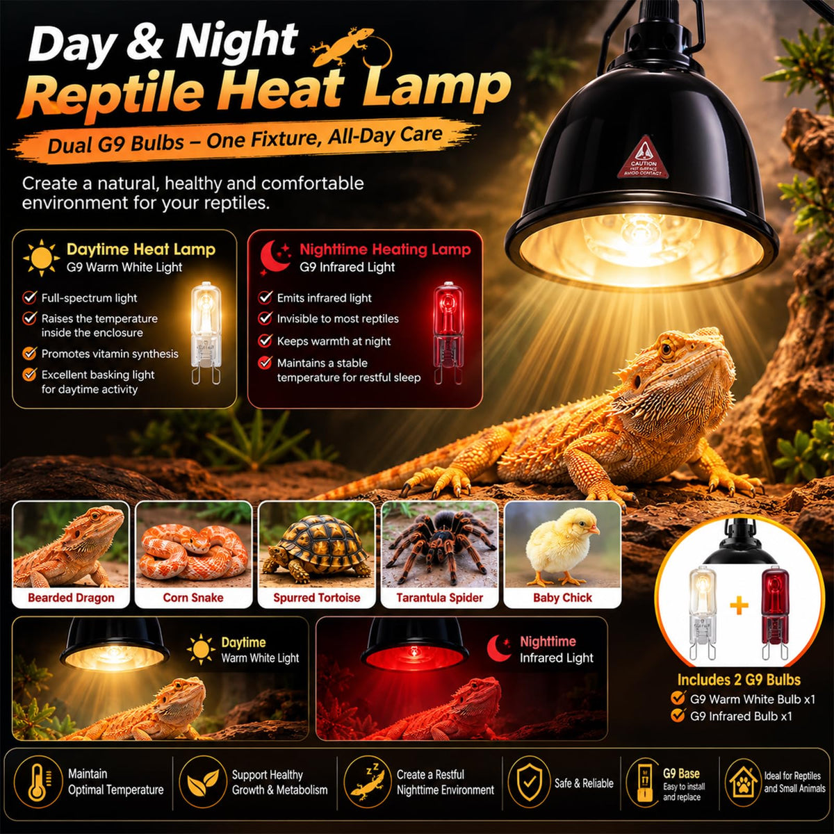 Ceramic Socket Reptile Heat Lamp Kit M7810