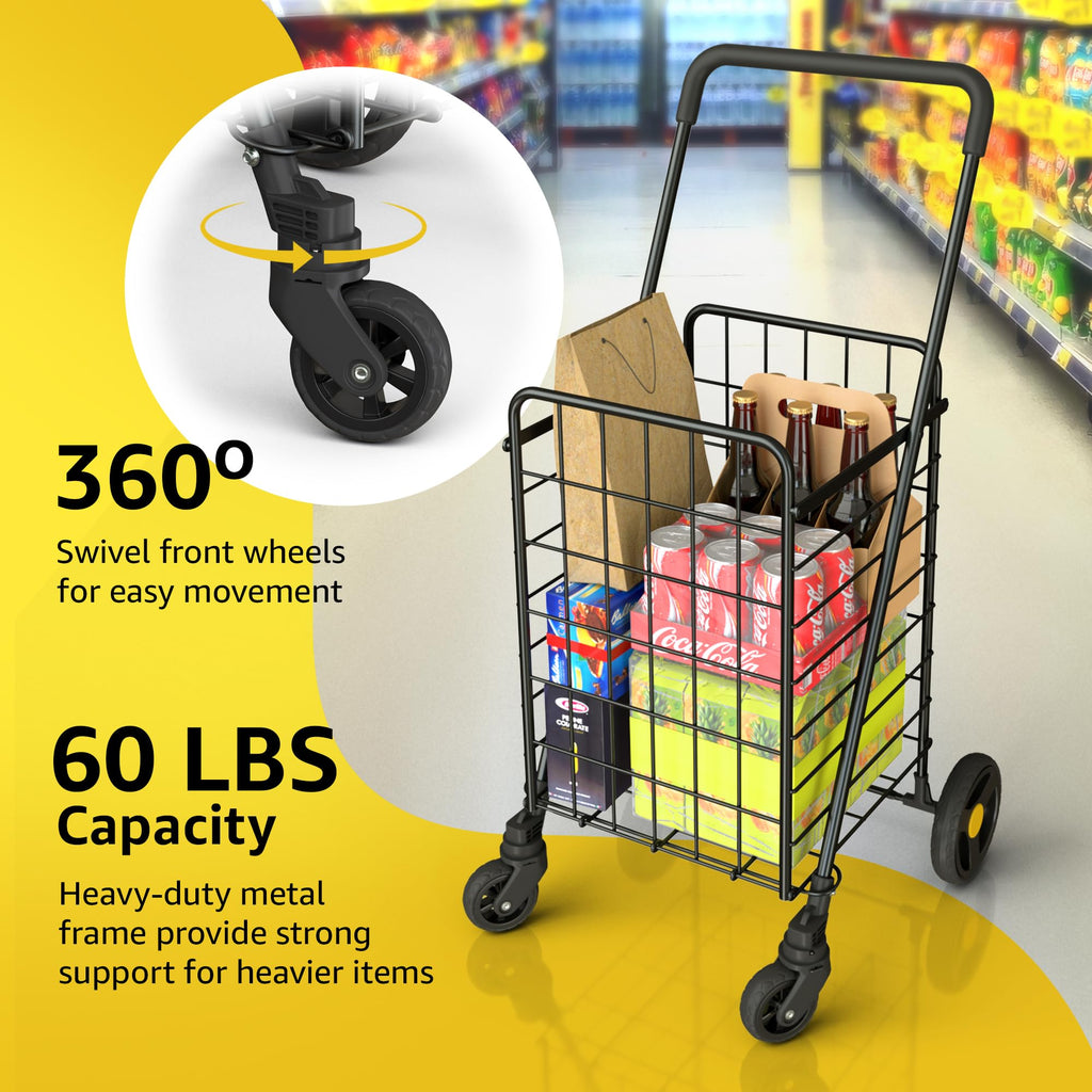 Black Foldable Lightweight Utility Cart E354776