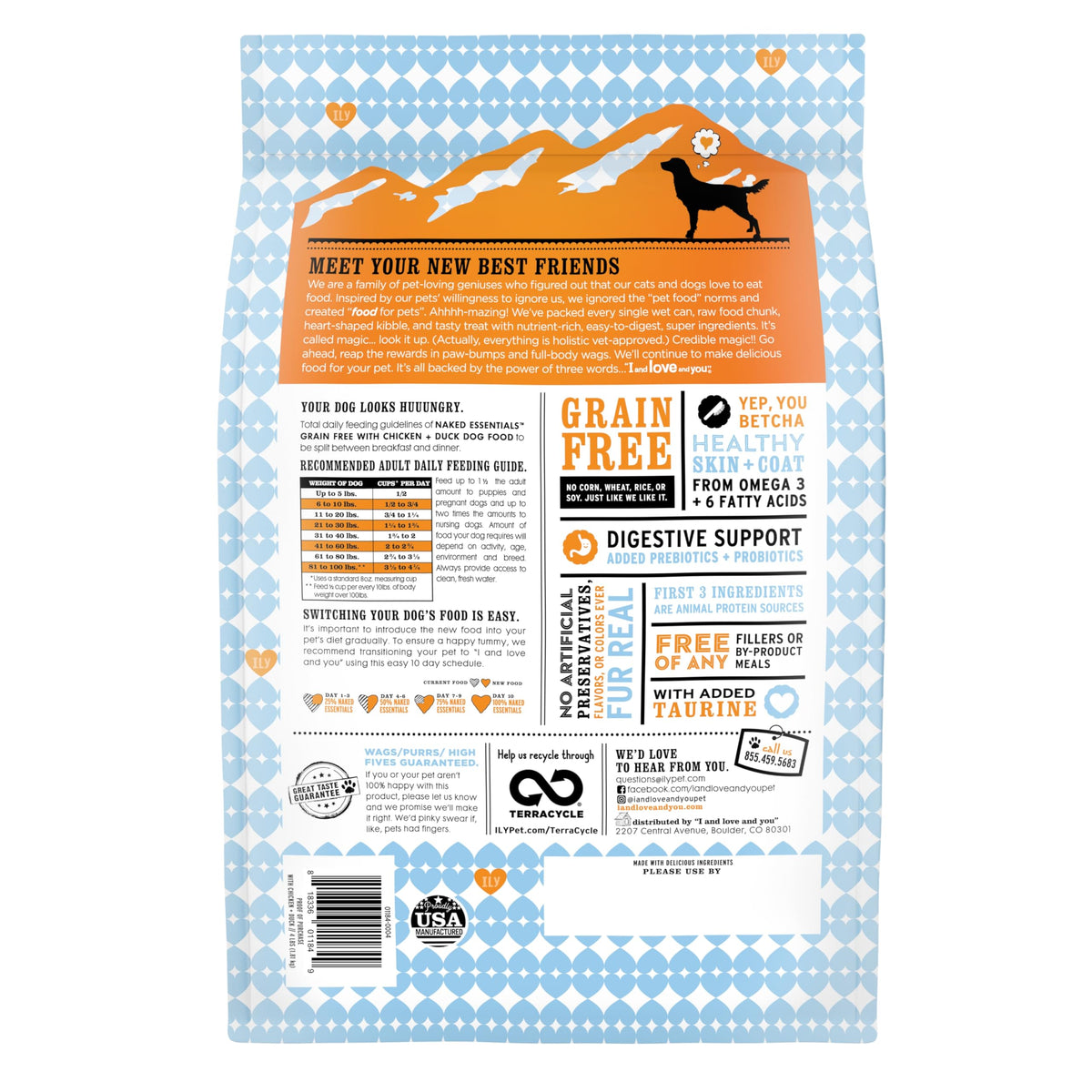 Chicken Duck Dry Dog Food 4lb Bag M305655