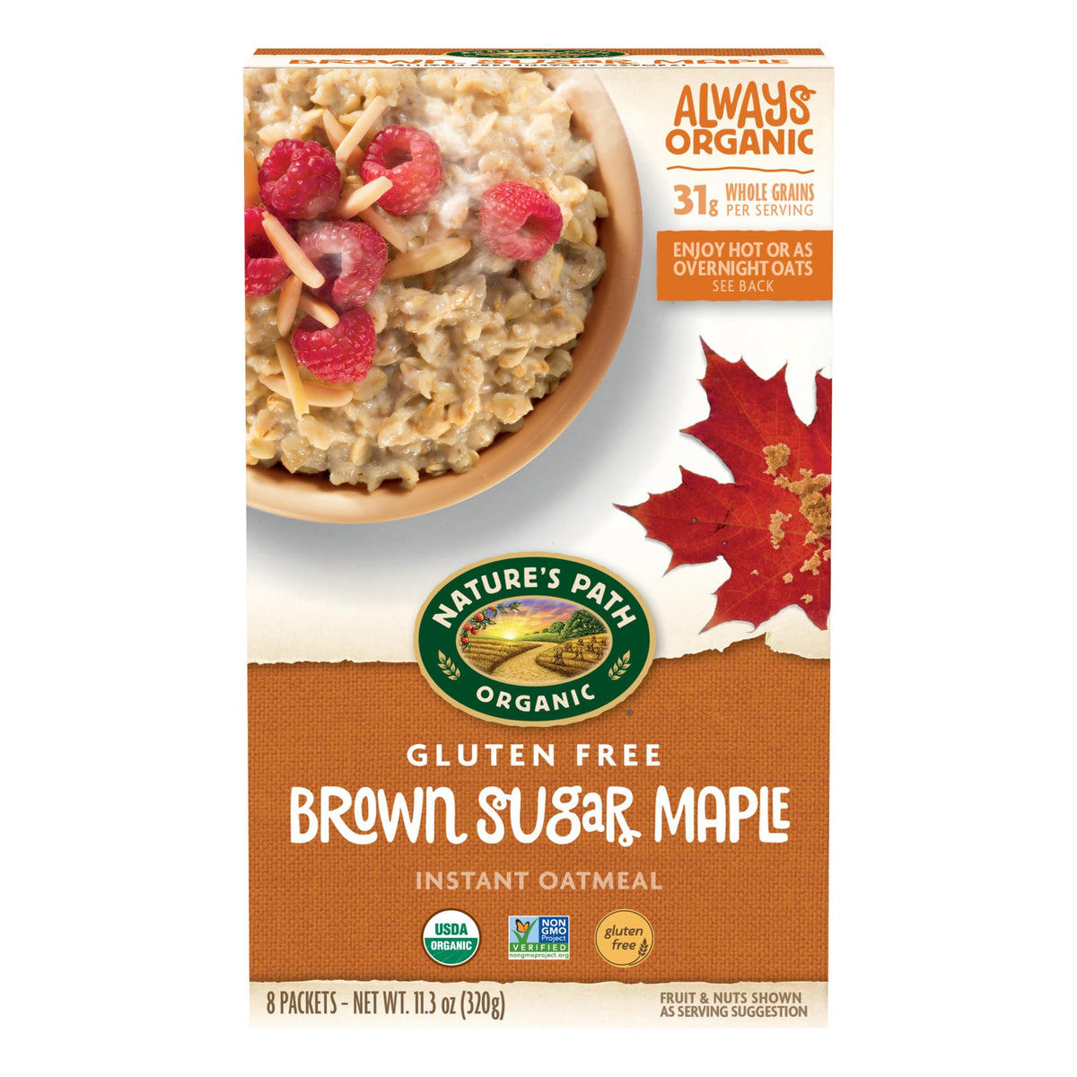 Organic Brown Sugar Maple Oatmeal, 11.3 oz (Pack of 6) G52656
