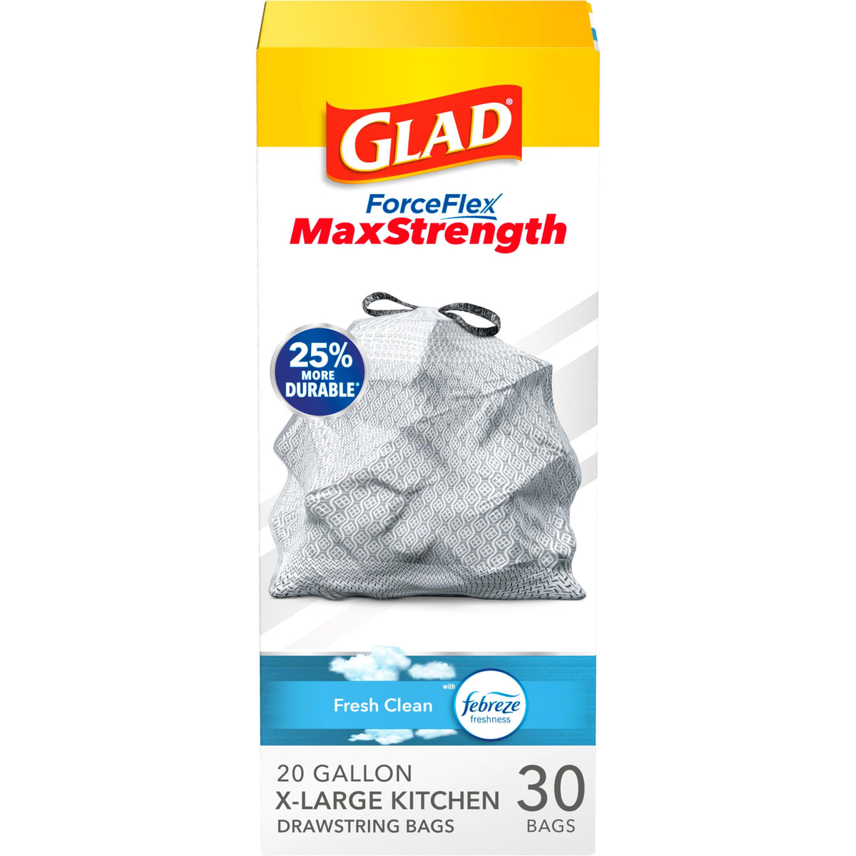 XL Trash Bags, 20 Gal, 30 Ct K60269