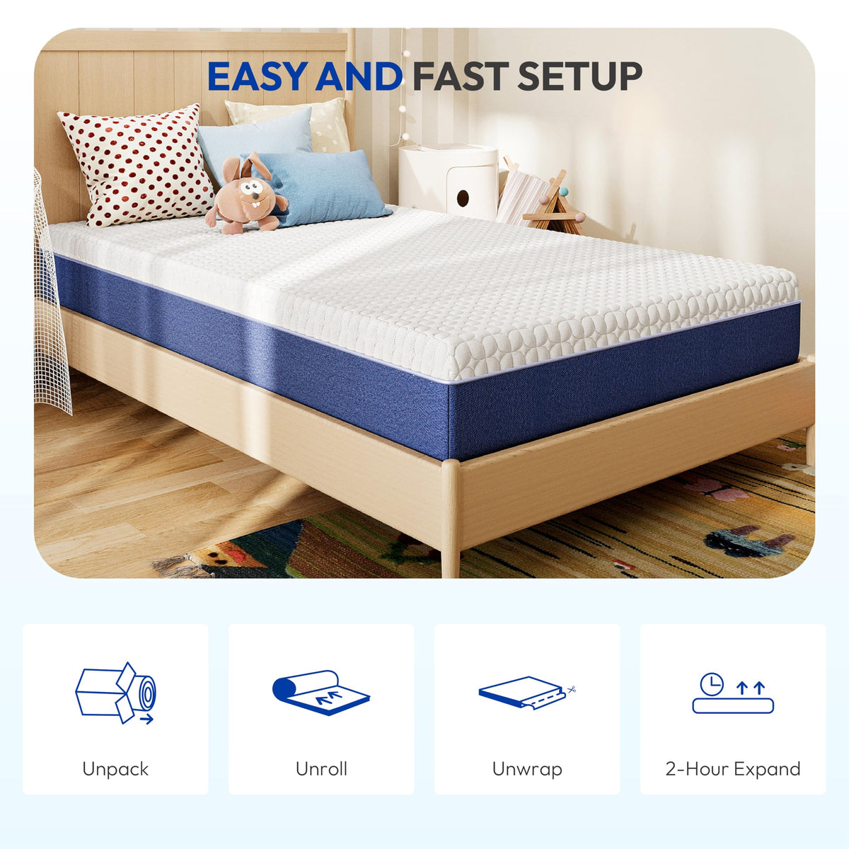 6 Inch Firm Gel Memory Foam Twin Mattress F750
