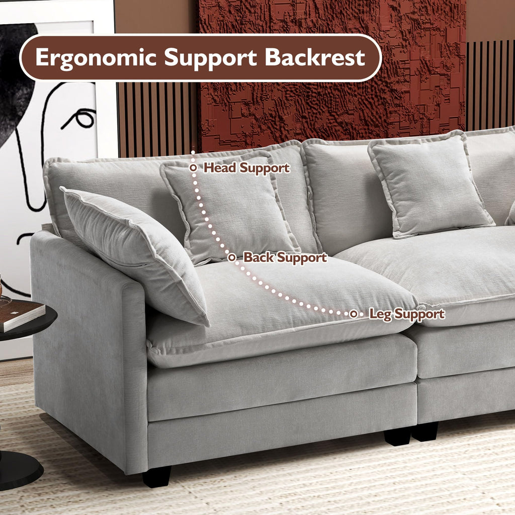 77 Inch Grey Chenille Loveseat C244121