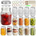 16oz Embossed Mason Jars 15-Pack with Airtight Lids B172