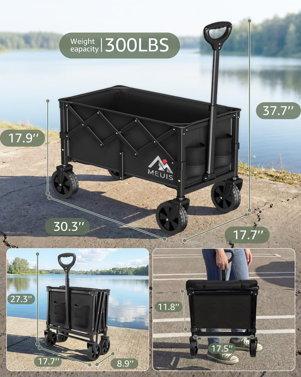 Collapsible Grocery Wagon Cart with Wheels B848