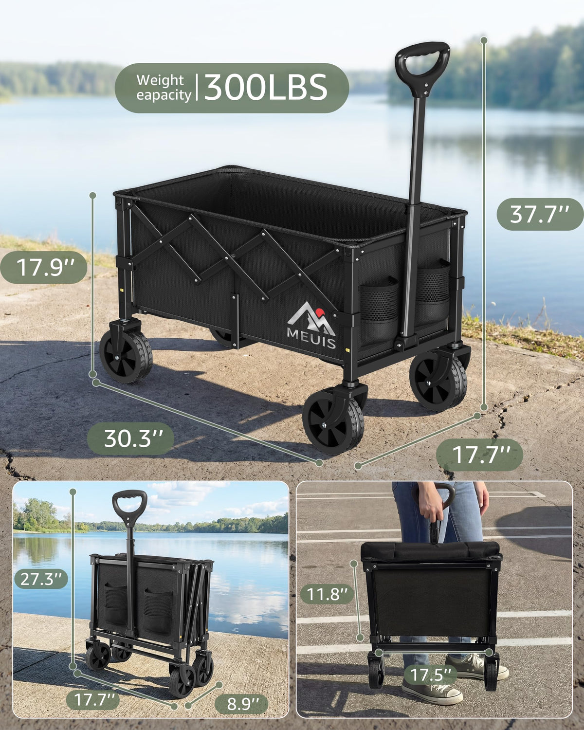 Collapsible Grocery Wagon Cart with Wheels B848
