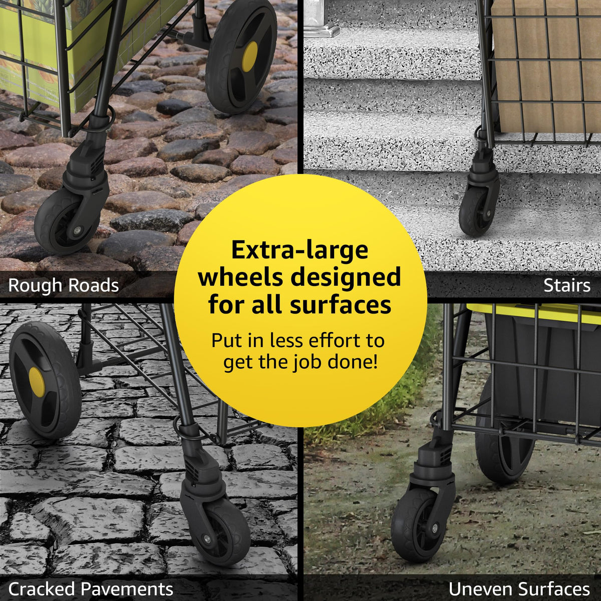 Black Foldable Lightweight Utility Cart E354776