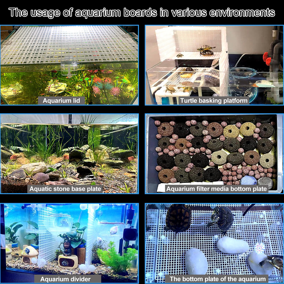 Aquarium Lid Fish Tank Top Cover Plastic Grid Panel C93718