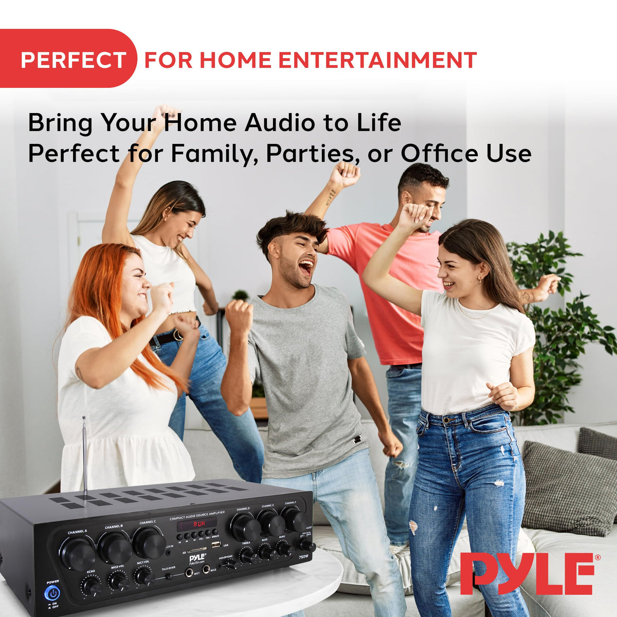 Wireless Bluetooth 6 Channel 750W Karaoke Amplifier S34144